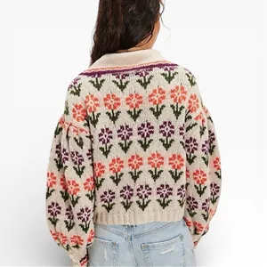 NWT Free People Alpaca Soft Frills Floral Softspun Sweater Prairie‎ Coquette NEW thumbnail 3