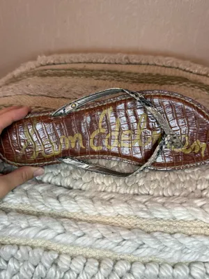 Sam Edelman Gracie Snakeskin Thong Sandals Brown Size 11 thumbnail 2
