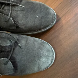 UGG Quincy Boots Black Suede Sheepskin Lined Combat Winter Ankle Women Sz 9.5 thumbnail 11