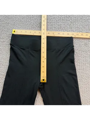 Wild Fable Black Ribbed Split HemcFlare Pants Women XS High Rise Stretch thumbnail 3