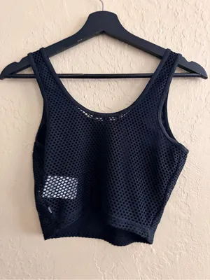 Vans Black Mesh Cropped Tank Top thumbnail 2