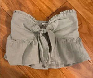 American Eagle Outfitters Sage Tie-Front Blouse thumbnail 1
