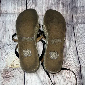 Urban Outfitters Black Strappy‎ Espadrille Platform Sandals Womens 8 Flatform thumbnail 4