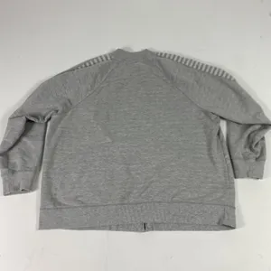 Lauren Ralph Lauren Jacket Womens‎ 2X Gray Full Zip Knit Striped Sleeve Logo thumbnail 9