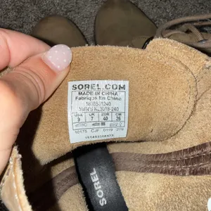Sorel Joan of Arctic Wedge Boots Women 79 Tan Leather Good Lace Up NL1988-245 thumbnail 10