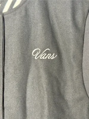 NEW Vans Piper Stadium Vest Black Wool Blend Varsity Bomber‎ Preppy Streetwear thumbnail 6