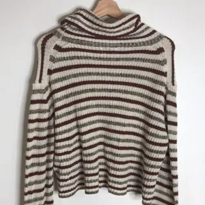 Urban Outfitters Women's Mackenna Stripe Mock Neck Cropped Pullover Sweater L thumbnail 9