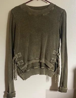 Free People Waffle Long Sleeve thumbnail 1