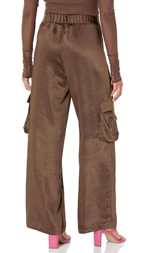 The Drop Satin Cargo Pants Brown Size L thumbnail 3