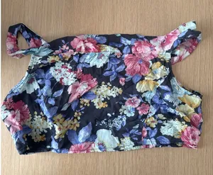 Free People Y2k Floral Romance Crop Top Festival Bohemian Size Medium thumbnail 1