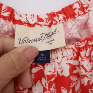 Universal Threads Red White Floral Cotton Midi Dress Back Cutout Womens XS thumbnail 2