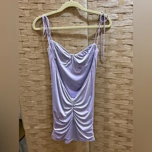 Lucy In the Sky Lilac Ruched Mini Dress Size M NWOT thumbnail 3