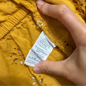 Madewell Mustard Yellow Eyelet Faux Wrap Shirt Size Small thumbnail 9