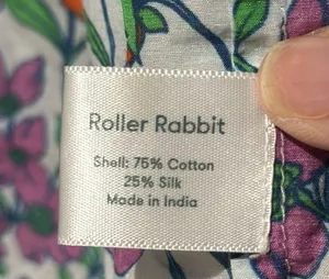 Roller Rabbit Blomst Lulu Pajama Top Only Size L Multi Color Cotton Silk Blend thumbnail 6