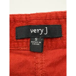 Very‎ J Corduroy Button Front Mini Skirt Small Rust Orange Boho Retro A Line thumbnail 5
