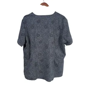 Advantage Butter-Soft Women XL Gray Floral Scrub V-Neck‎ Top Medical Caregiver thumbnail 3