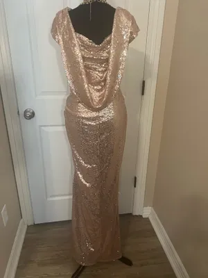Mother of the bride rose gold dress thumbnail 3