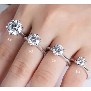Boutique 2Ct Solitaire Platinum S925 Simulated Diamond Engagement Wedding Ring, Size‎ 6 thumbnail 6