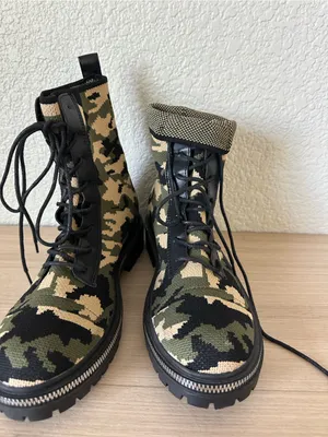 Comfort By Alexis Bendel Camo Combat Boots Green Black Grunge thumbnail 7