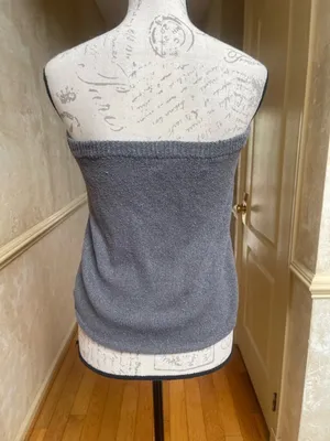 Free People Beach Rhea Knit Mini Skirt & Vest Set Ribbed XS Grey Coquette thumbnail 14