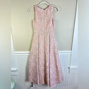 Shoshanna Midnight Floral Metallic Brocade High-Low Dress Pink Gold 2 thumbnail 4
