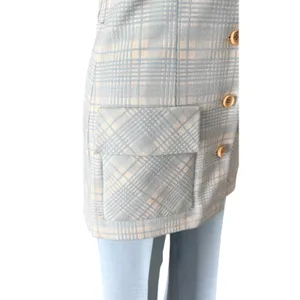Vintage 70s‎ Light Blue Plaid Safari Womens Suit Act iii thumbnail 6