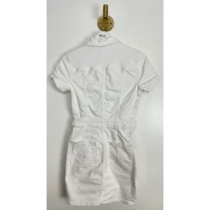 GOOD AMERICAN Fit for Success Denim Utility Dress Denim in Wash White Size Small thumbnail 8
