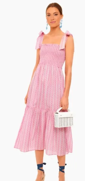 Tuckernuck x Cameron Eubanks Wimberly Love Letters Maxi Pink Smocked Medium M * thumbnail 1