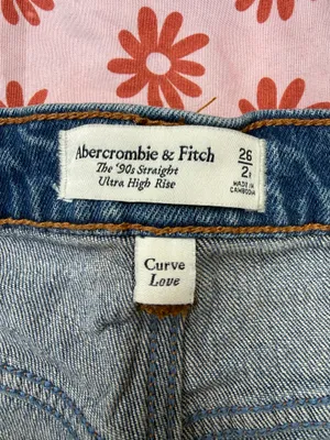 Abercrombie & Fitch 90s Straight Ultra High Rise Jeans Size 26 Curve Love thumbnail 2