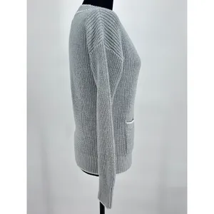 Coquette Chunky Knit‎ Cardigan Blue Gray 100% Cotton Soft Girl Coastal Prep XS thumbnail 12