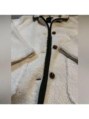Lucky Brand White Sherpa Button Up Jacket Small thumbnail 6