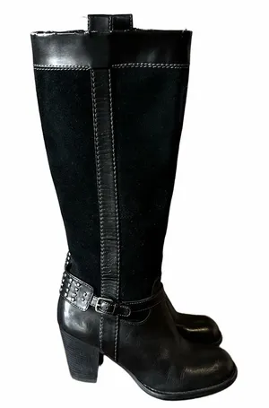 Naturalizer Women's Glassy Tall Leather Suede Heeled Boot Size 7.5 #B1815A thumbnail 1