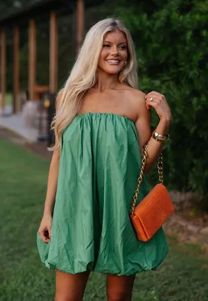 Kelly Green Bubble Dress These Three Boutique thumbnail 1