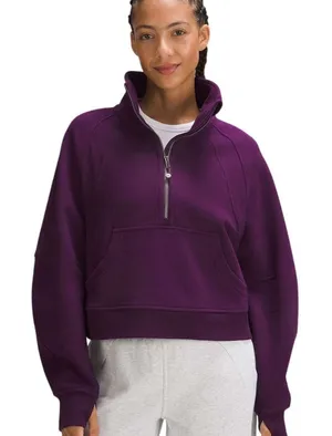 Lululemon Scuba Oversized Funnel Neck Sweatshirt Dramatic Magenta Purple Sz M/L thumbnail 1