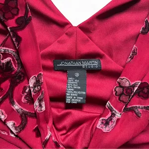 Vintage 90s Jonathan Martin Studio 100% Silk V-Neck Midi Dress Size S thumbnail 10