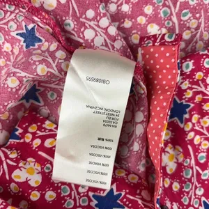 Maeve By Anthropologie Blouse Womens 14 Red Floral Henley Long Sleeve Ruffle Top thumbnail 8