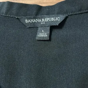 Banana Republic Black Top Size Large Tie Front thumbnail 5