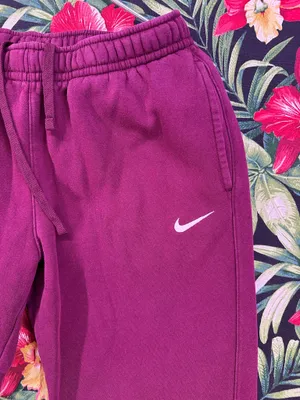 Nike Burgundy White Swoosh Sweatpants Size Medium thumbnail 4