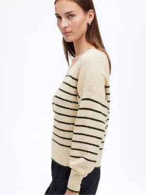 EUC Madewell Wedged V-Neck Sweater • size Large • NT588 PILLING thumbnail 3