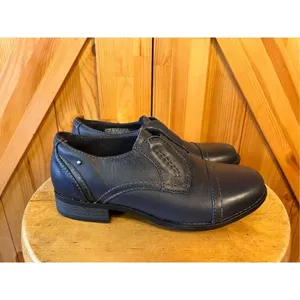 Earth Origins Black /Navy Leather Womens Navigate Nate Slip-On Loafers 6M thumbnail 3