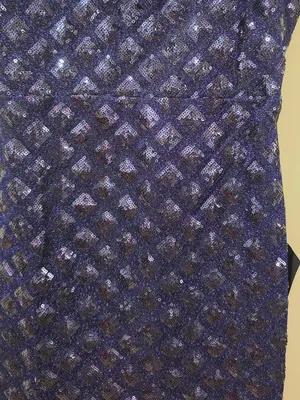Lulus Shimmering Vibes Lurex Sequin Lace Up Mini Dress - Navy Blue - Size M thumbnail 3