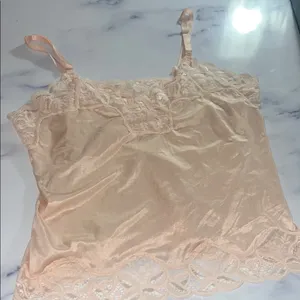 Vintage Lace Trim Satin Camisole Small thumbnail 1
