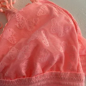 Aerie Pink Lace Bralette Size Small Sheer Floral Stretch Bra Top thumbnail 8