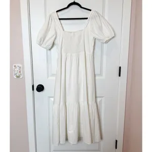 Astr The Label Womens White Milkmaid Maxi Dress Size M Coquette Cottagecore Soft thumbnail 3