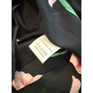 Orion London Floral‎ Mini Dress Black Pink Lily Pleated Ruffle Sleeve Size M/L thumbnail 7