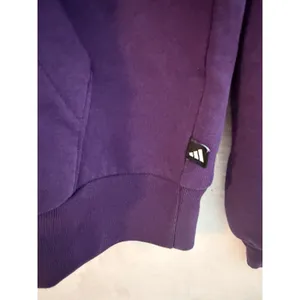 Adidas Hoodie Womens Large Purple Graphic Logo Pullover Fleece Sweatshirt L thumbnail 2