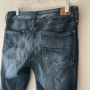American‎ Eagle Distressed Dark Wash Jeggings thumbnail 3