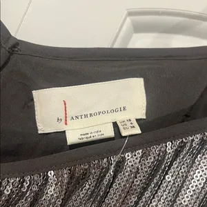 Anthropologie Metallic Silver‎ Ruffle Cami size 6 thumbnail 6
