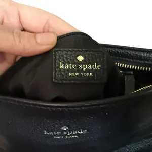 Kate Spade Black Pebbled Leather Crossbody Purse thumbnail 10