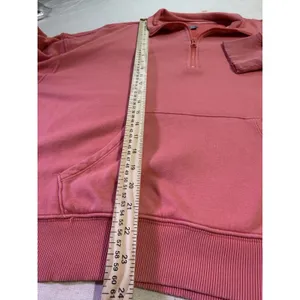 Aerie Coral 1/4 Zip Sweater W/ Kangaroo Pockets Sz L D42 Fall Cottage Festival thumbnail 3